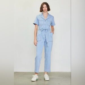 NWT Chambray Washed Utility Jumpsuit by Skies Are Blue, Size L